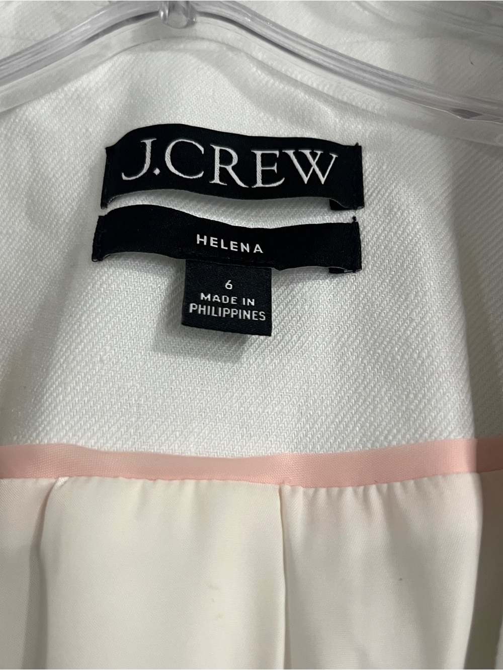 J.Crew Helena Linen Blend Blazer White One Button Career Jacket Size 6 Coastal - Picture 10 of 10